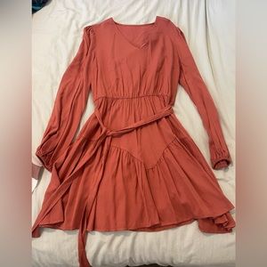 Long sleeve coral dress